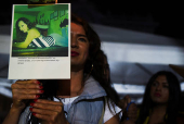 Demonstrators hold a vigil ahead of International Day for the Elimination of Violence Against Women, in Guatemala City