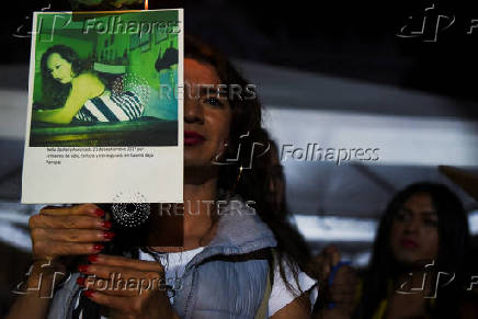 Demonstrators hold a vigil ahead of International Day for the Elimination of Violence Against Women, in Guatemala City