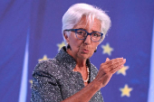 FILE PHOTO: ECB President Lagarde speaks to reporters following the Governing Council's monetary policy meeting, in Frankfurt