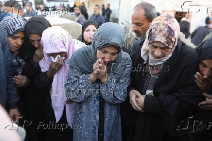 Funeral of Palestinians killed in an Israeli strike in Deir Al-Balah