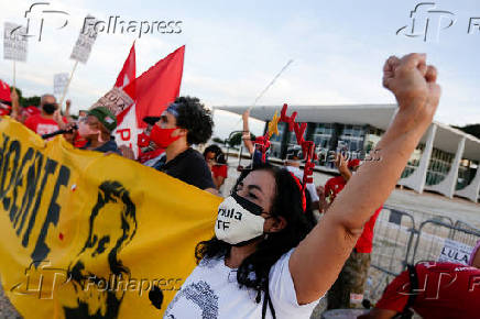 Manifestao em apoio ao presidente Lula