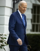 US President Biden departs the White House for campaign events