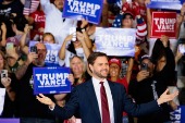 Republican U.S. vice presidential nominee Senator JD Vance rallies in Newtown