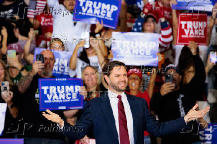 Republican U.S. vice presidential nominee Senator JD Vance rallies in Newtown