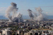 Smoke billows in Beirut's southern suburbs, after an Israeli strike