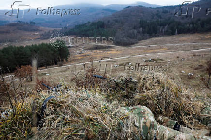 Slovenian military conducts a live fire drill, in Postojna