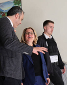 German Minister of Economic Cooperation and Development Svenja Schulze visits al-Mujtahid hospital in Damascus