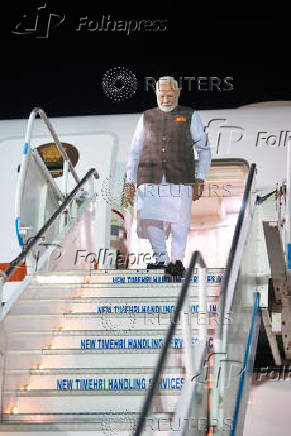 India's Prime Minister Narendra Modi arrives to Guyana to participate in the 2nd CARICOM-India Summit, in Georgetown