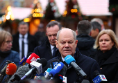 German Chancellor Scholz visits the site of Christmas market attack, in Magdeburg