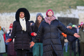 Winter solstice at 5000-year-old stone age tomb of Newgrange in Ireland