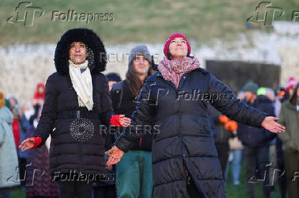 Winter solstice at 5000-year-old stone age tomb of Newgrange in Ireland