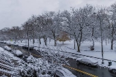 Neve  avista acumulada em Jersey City nos Estados Unidos