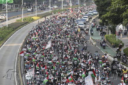 Bikers convoy supporting the Palestinian people in Jakarta