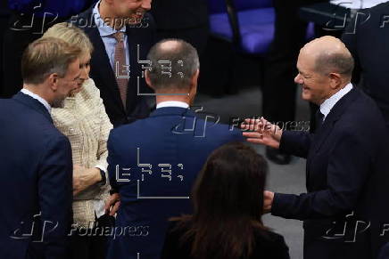 German Chancellor Scholz delivers government statement on current political situation