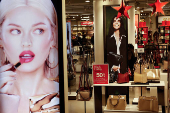 Black Friday sale signs are shown at Macy?s department store