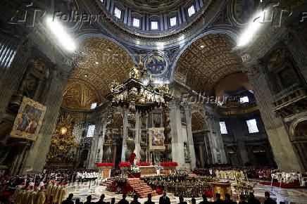 Pope Francis celebrates Mass for the Feast of Epiphany in Saint Peter's Basilica at the Vatican