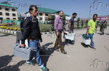 Distribution of Electronic Voting Machines (EVM) on the eve of Kashmir state elections 2024