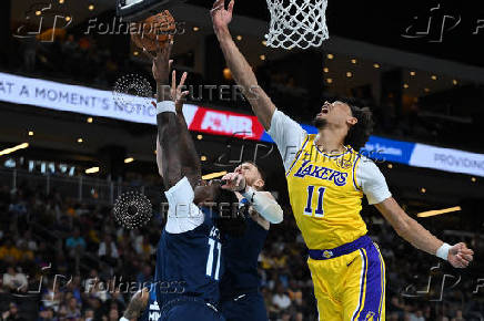 NBA: Preseason-Minnesota Timberwolves at Los Angeles Lakers