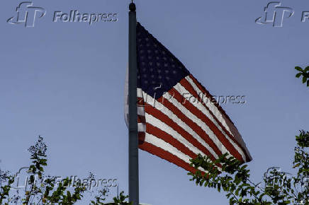 Bandeira americana durante eleies presidenciais antecipada na Flrida