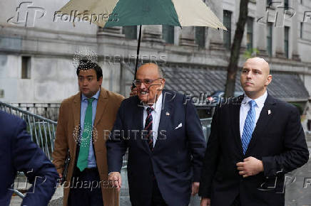 Former Trump lawyer and former New York City Mayor Giuliani arrives at U.S. Federal court, in New York