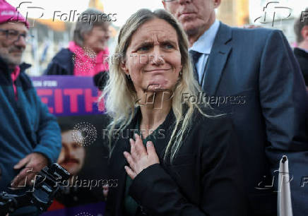 Demonstrations as British lawmakers debate assisted dying law, in London