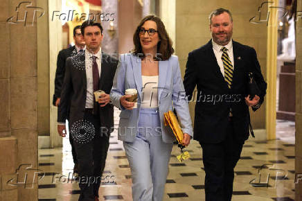 Incoming U.S. Representative Sarah McBride (D-DE), the first transgender member of Congress, walks through the U.S. Capitol