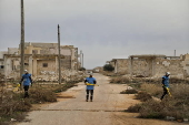 Syrian Civil Defense team clears unexploded ordnance in Idlib countryside