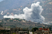 Smoke rises from the southern Lebanese village of Kfar Kila