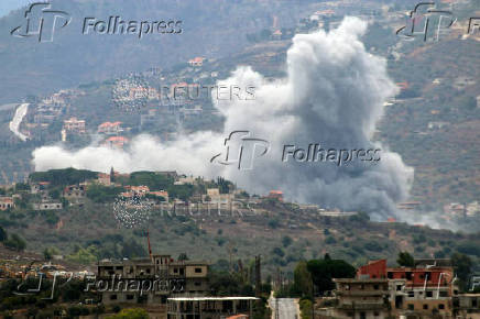 Smoke rises from the southern Lebanese village of Kfar Kila