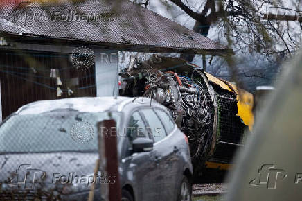 DHL cargo plane crash site near Vilnius international airport