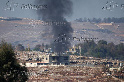 Smoke rises in southern Lebanon, near the Israel-Lebanon border