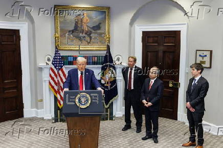 US President Donald Trump delivers remarks on AI Infrastructure in Washington, DC