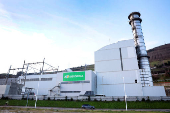 A car passes an Iberdrola electrical substation in Santurce, port of Bilbao