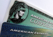 FILE PHOTO: FILE PHOTO: American Express and American Express corporate cards are pictured in Encinitas