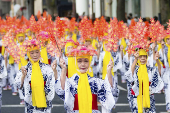 Desfile durante o Festival de Nagoya Matsuri, no Japo