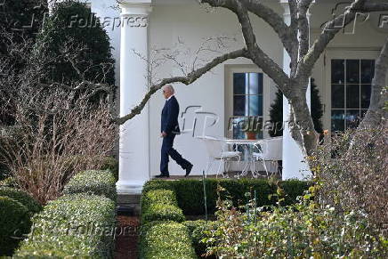 O presidente dos EUA, Joe Biden, ao deixar a Casa Branca