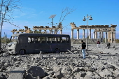 Damage following Israeli airstrikes near ancient ruins of Baalbek, Lebanon