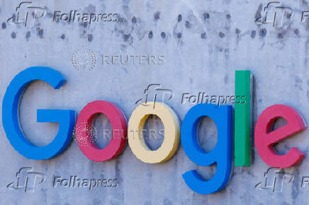 FILE PHOTO: Google logo shown on building in California