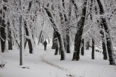 Heavy winter snowfall in Belgrade