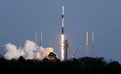 A SpaceX Falcon 9 rocket lifts off from the Cape Canaveral Space Force Station