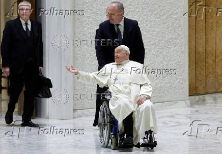 Pope Francis holds the weekly general audience