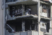 Destruction in Al Bureij refugee camp, Gaza Strip