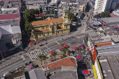 Vista de drone da Catedral de Santo Amaro