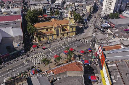 Vista de drone da Catedral de Santo Amaro