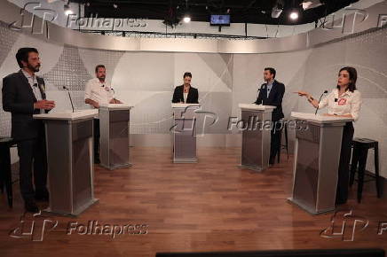 No estdio do debate Folha/UOL, os candidatos  Prefeitura de So Paulo