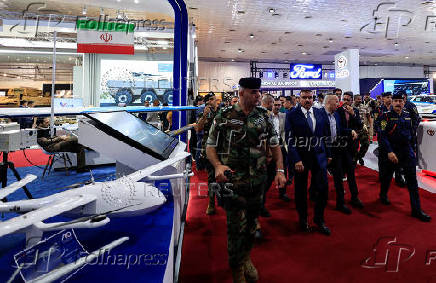 Iraqi Minister of Interior Abdul-Amir al-Shammari attends the Iraq Defense Exhibition (IQDEX), in Baghdad