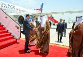 Leaders arrive to attend 33rd Arab Summit to take place in Bahrain.