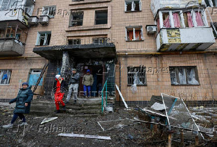 Aftermath of recent shelling in Donetsk