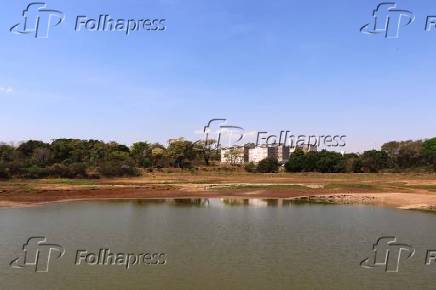 Vista da lagoa do Saibro, rea de recarga do Aqufero Guarani, em Ribeiro Preto