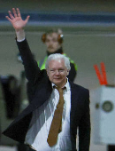 WikiLeaks founder Julian Assange arrives in Canberra